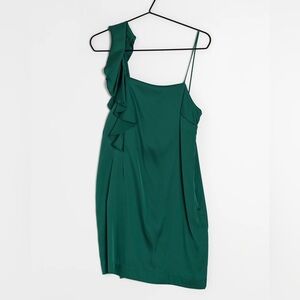 Mango S Emerald Green Satin Dress